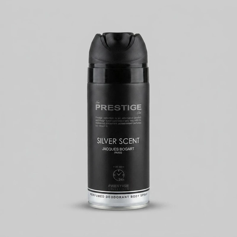 اسپری بدن مردانه نیو پرستیژ کالر مدل Silver Scent Jacques Bogart حجم 150 میلی لیتر