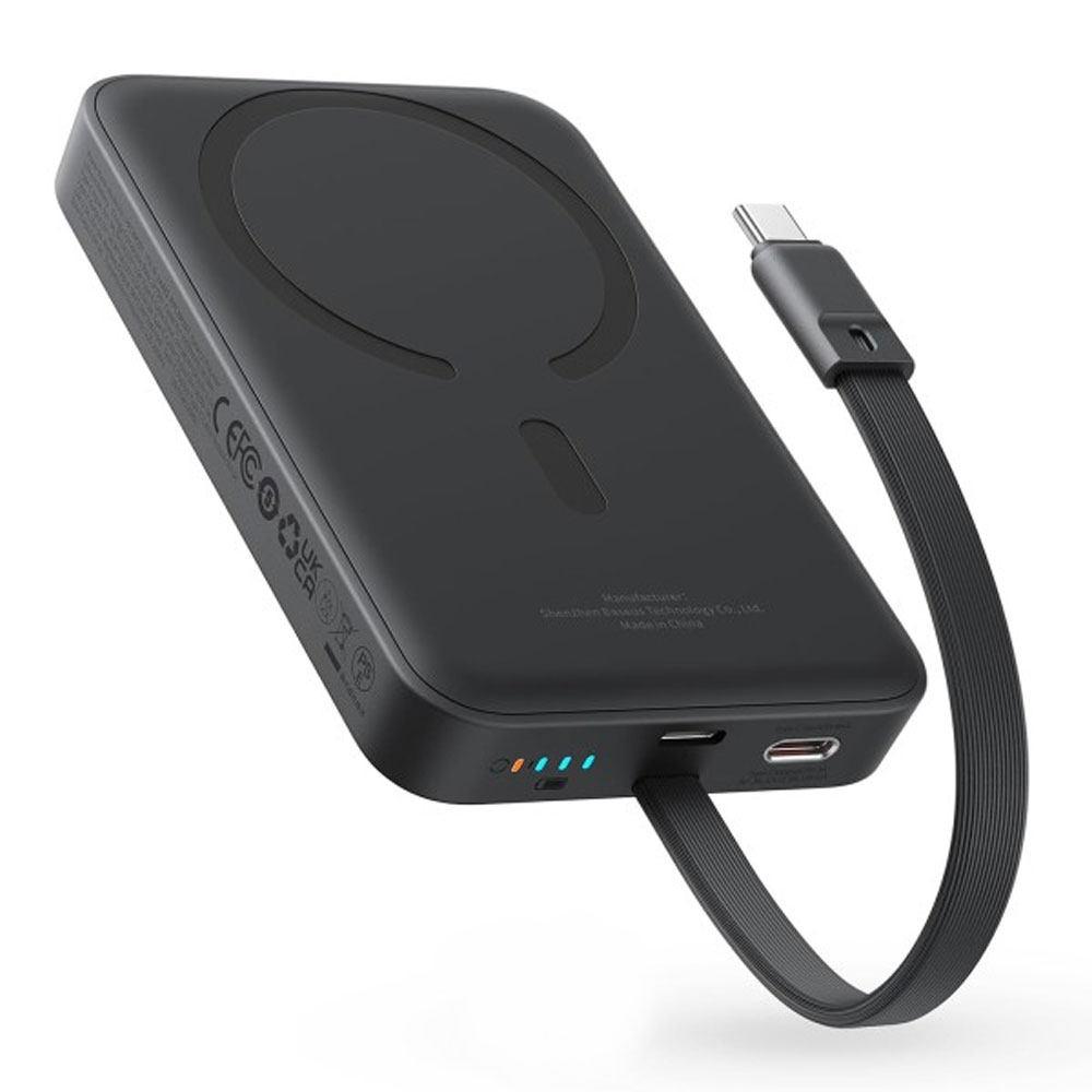 پاوربانک بی‌سیم 30 وات باسئوس مدل Magnetic Mini ظرفیت 10000 میلی آمپر ساعت