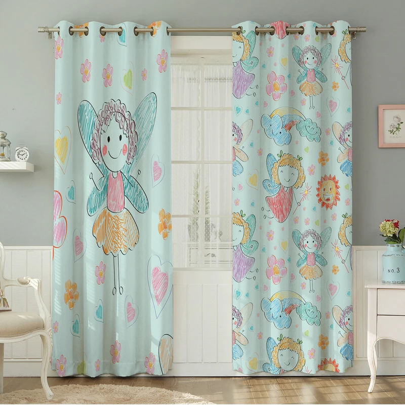 پرده نیروانا طرح کودک  مدل مخمل کد 8181 سایز 140×280 سانتی متر