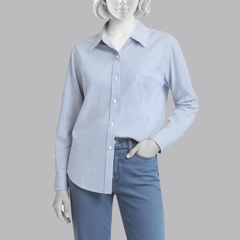 شومیز آستین بلند زنانه سرژه مدل 207357 رنگ آبی