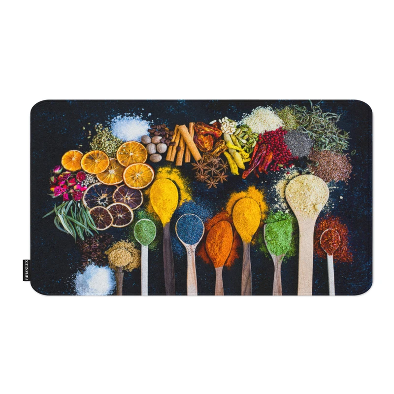 پادری ریحانلوکس مدل مستطیل طرح ادویه جات کد PADARI-A20 سایز 70x50 سانتی‌متر مناسب برای فضای داخلی