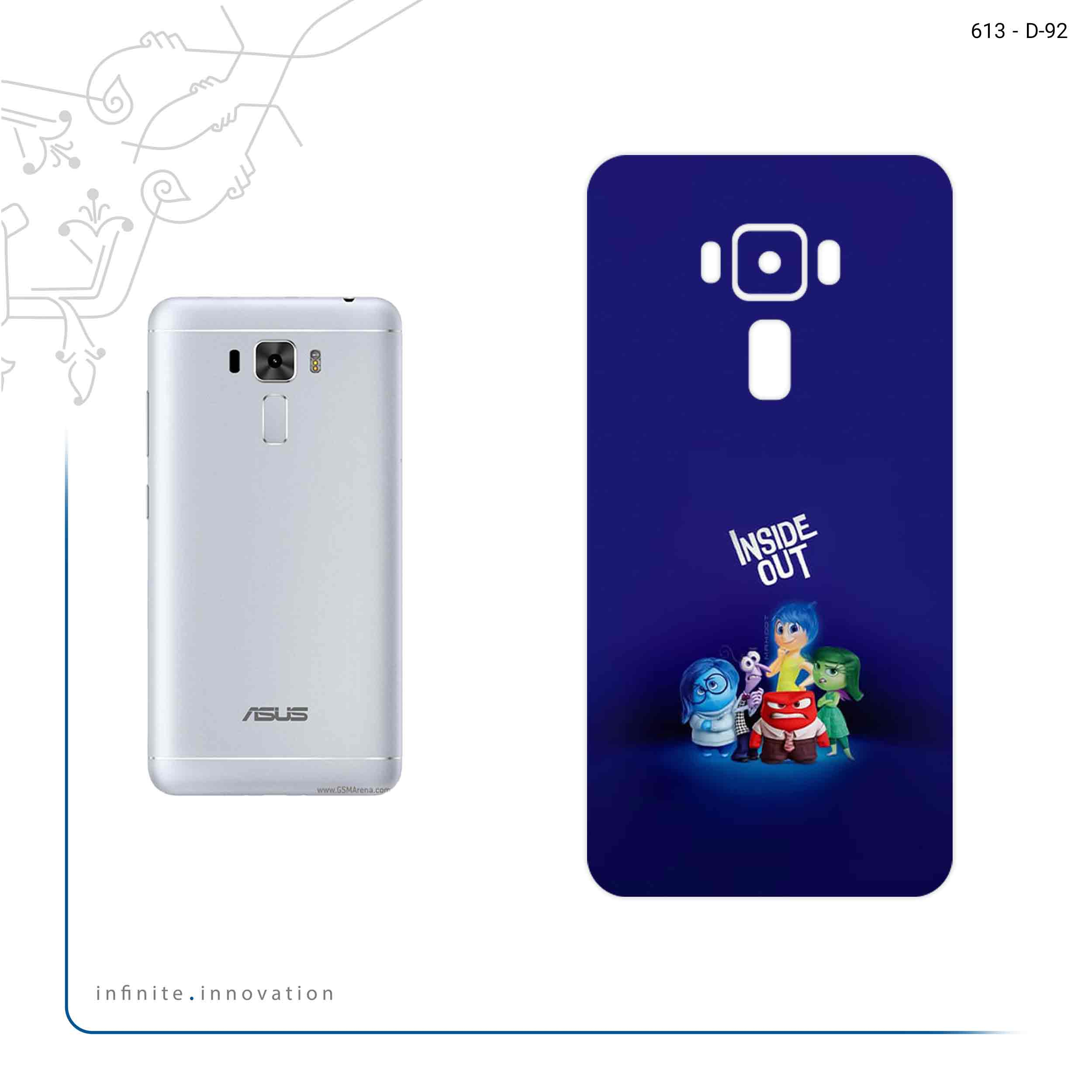 برچسب پوششی ماهوت مدل inside out مناسب برای گوشی موبایل ایسوس Zenfone 3 Laser ZC551KL