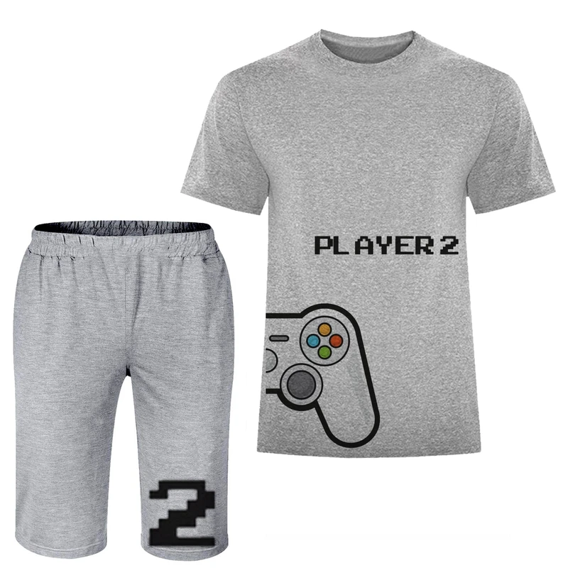 ست تی شرت و شلوارک مردانه مدل دسته بازی A83