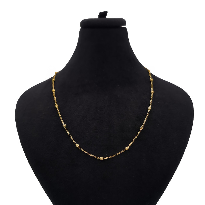 گردنبند طلا کم اجرت 18 عیار زنانه با زنجیر حلقه‌ای (فلامینگو) ناریا مدل البرنادو کد M2-7