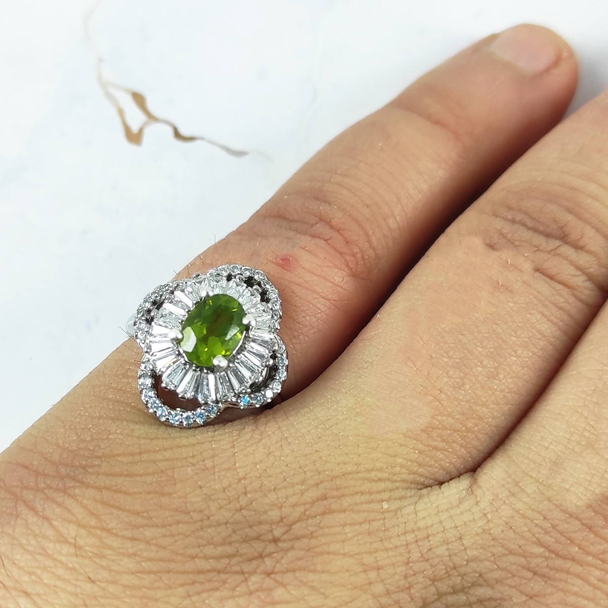 انگشتر نقره زنانه سلین کالا مدل زبرجد کد 13