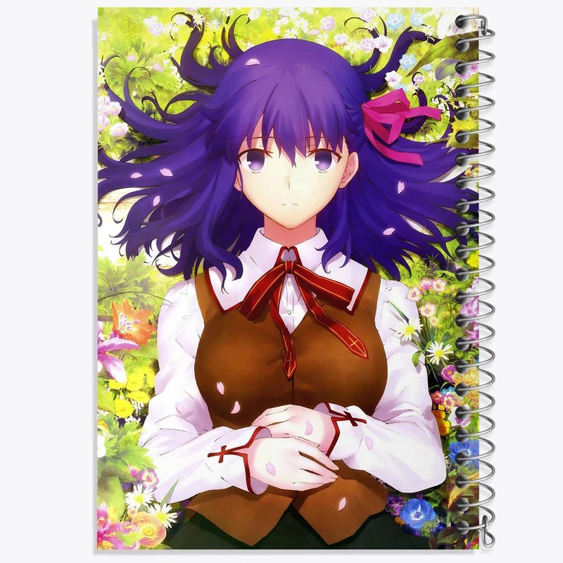دفتر ژورنال نویسی 50 برگ خندالو مدل نقطه ای طرح ساکورا انیمه فیت استی نایت Fate Stay Night کد 22736