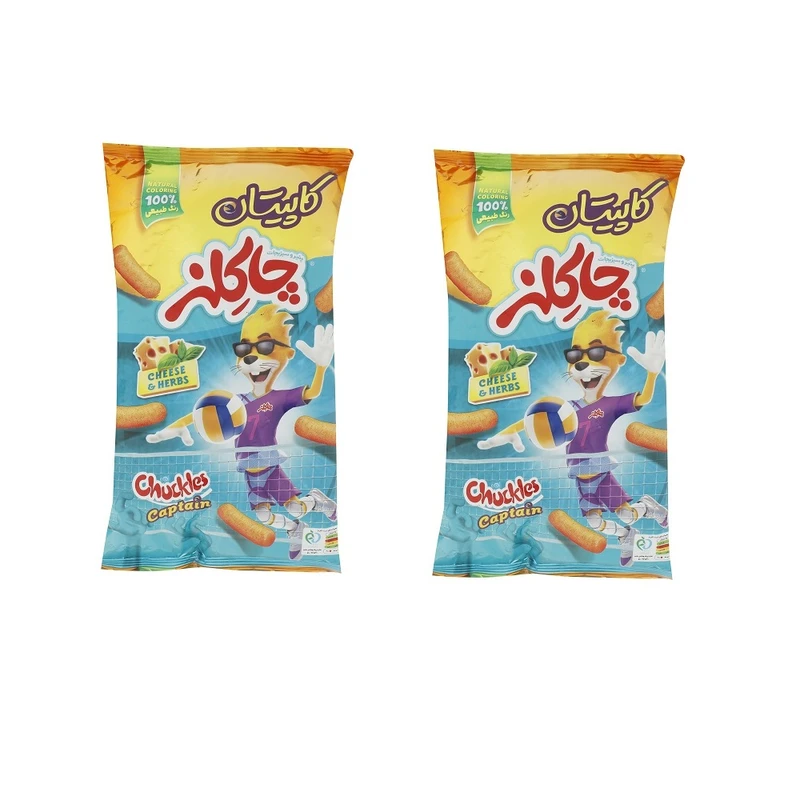 اسنک پنیری کاپیتان چاکلز - 60 گرم بسته 2 عددی