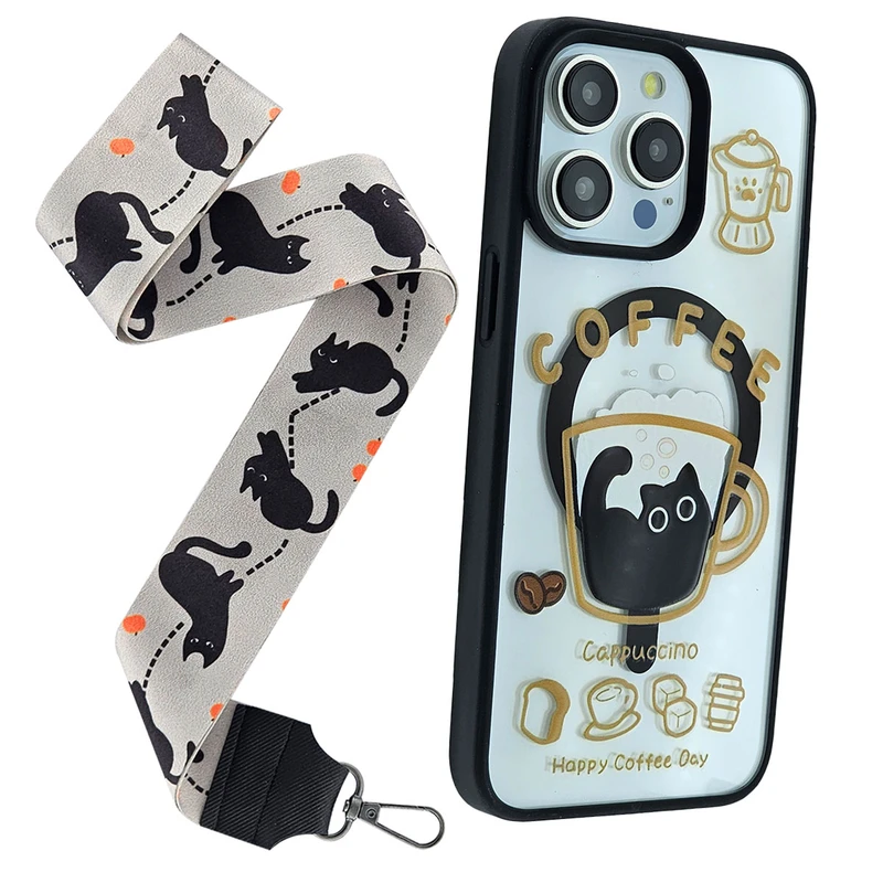 کاور فون کیس مدل مگ سیف کد کافی 01 مناسب برای گوشی موبایل اپل Iphone 15promax به همراه بند آویز