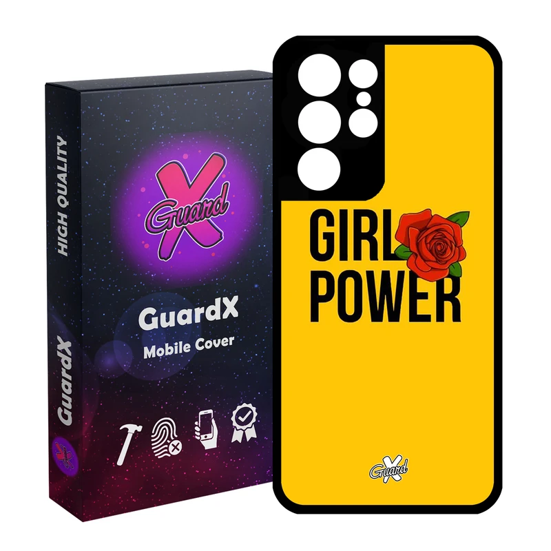 کاور گارد ایکس طرح Girl Power مدل Glass10037 مناسب برای گوشی موبایل سامسونگ Galaxy S21 Ultra