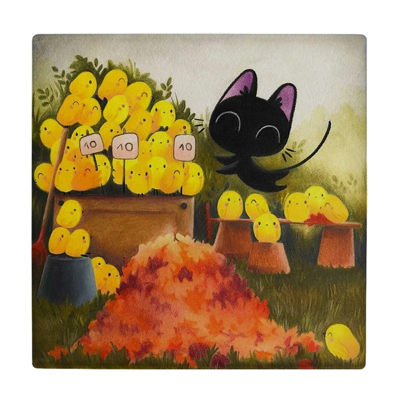 زیر لیوانی طرح گربه و جوجه ها کد    3655385_1622