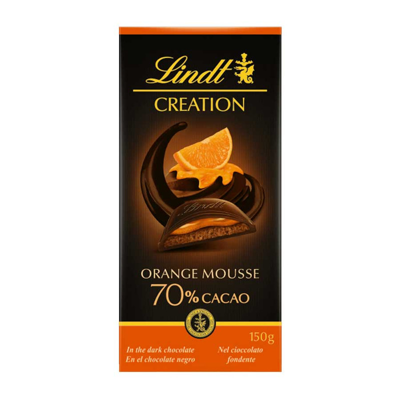 شکلات تلخ لیندور هفتاد با مغز پرتقالی لینت - 150 گرم