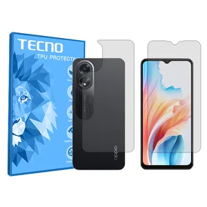 Tecno Resistant model Transparent screen protector suitable for Oppo A38 mobile phone along with the back of the phone