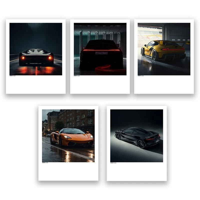 آویز تزیینی عرش مدل فانتزی ماشین اسپرت کد Asa1312 مجموعه پنج عددی