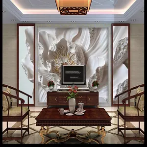 پوستر دیواری سه بعدی مدل گل برجسته گچی DVRF1468