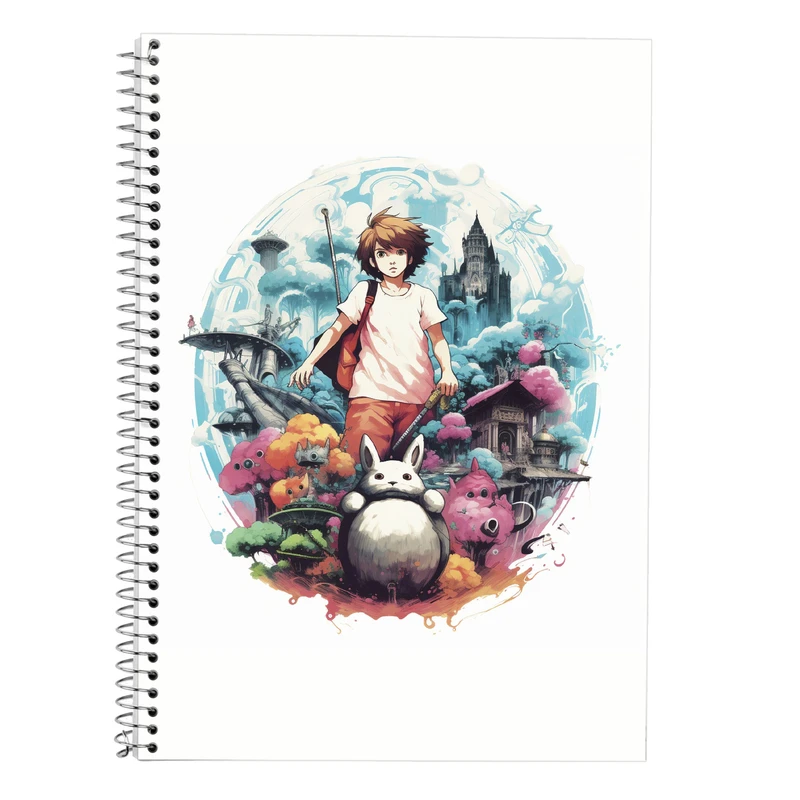 دفتر زبان 50 برگ مدوپد مدل سه خط طرح Ghibli کد DF2567