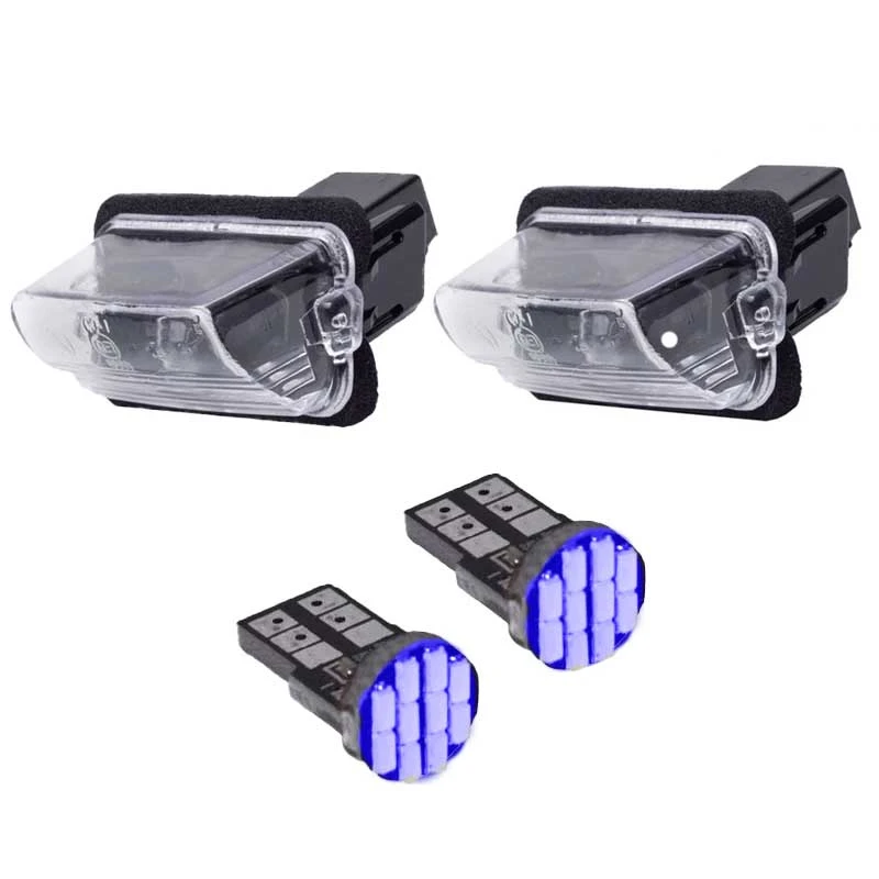 چراغ پلاک خودرو قطعه سازان کبیر مدل EK-207BLU-3010357 مناسب برای پژو 207 به همراه لامپ مجموعه 4 عددی