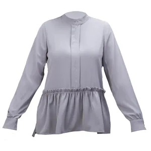 بلوز آستین بلند زنانه برنس مدل پروا رنگ طوسی روشن