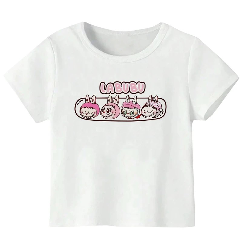 تی‌شرت آستین کوتاه دخترانه مدل LABUBU A44