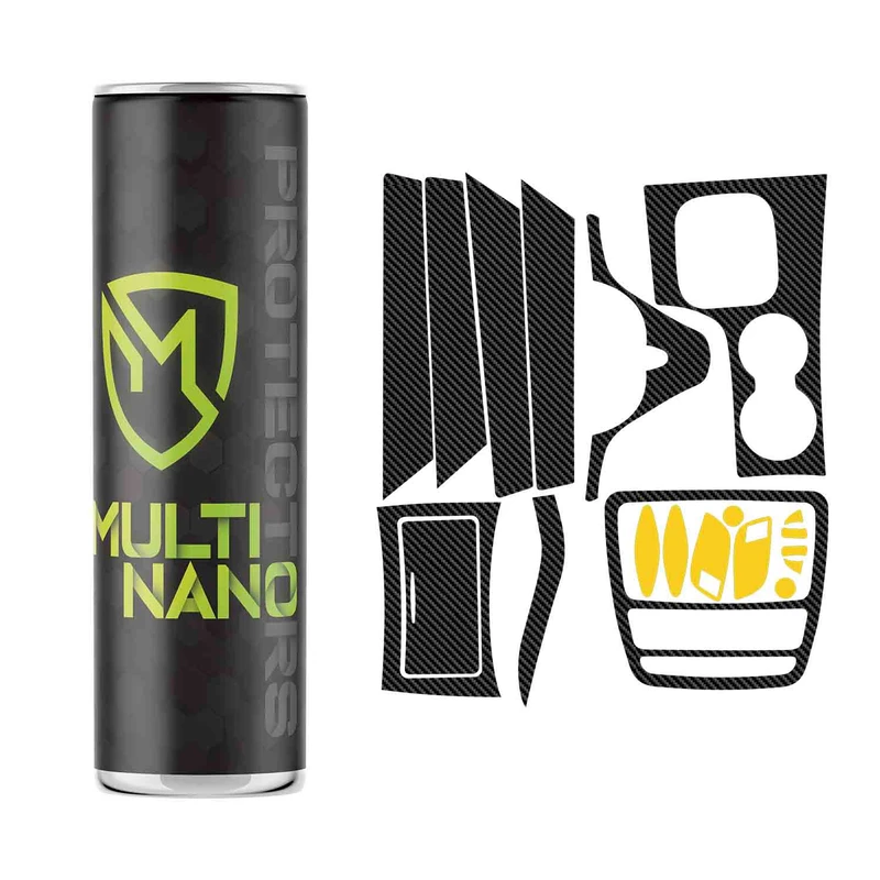 برچسب محافظ کنسول خودرو مولتی نانو طرح کربن مدل X-F1C مناسب برای کی ام سی T8 مجموعه ی 22 عددی 