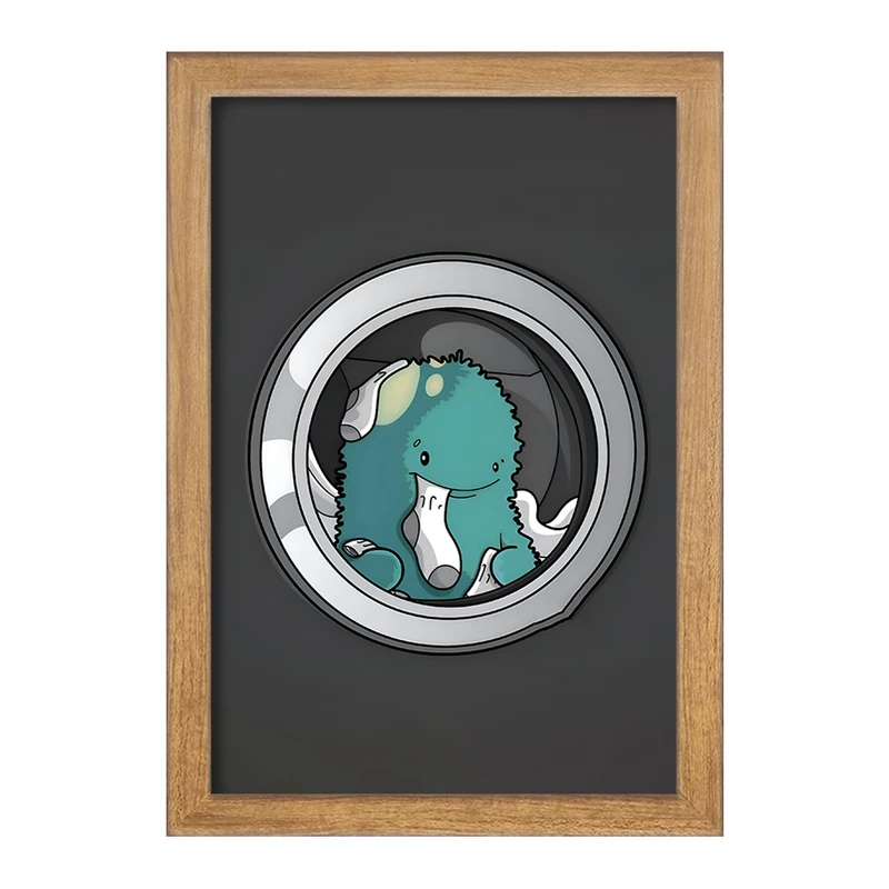 تابلو خندالو مدل هیولا در ماشین لباسشویی کد F10545