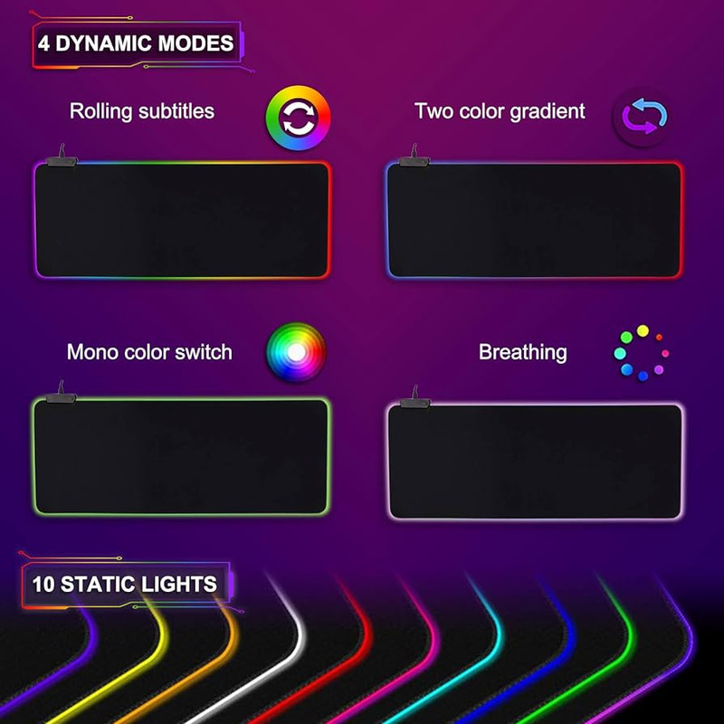 ماوس پد مخصوص بازی مدل FSD-15 RGB-80CM