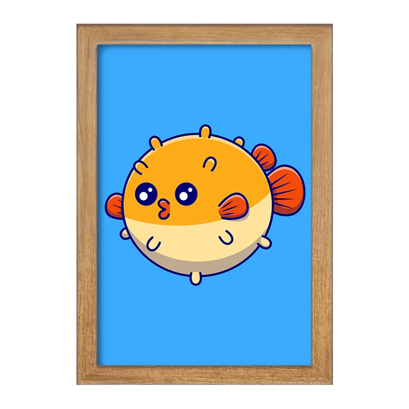 تابلو خندالو مدل حیوانات بامزه ماهی بادکنکی کد 29640