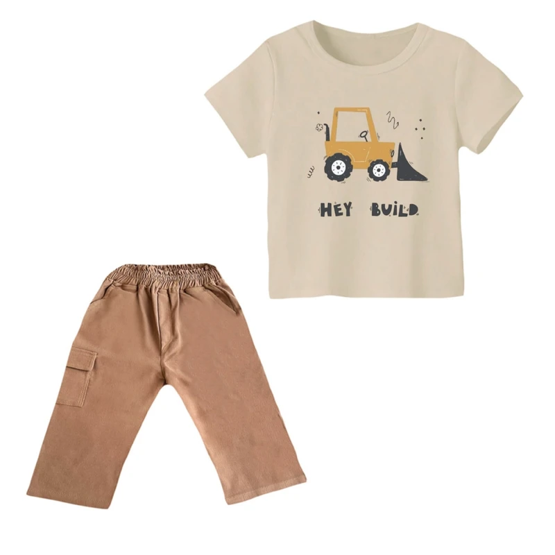 ست تی شرت و شلوارک پسرانه مدل ماشین کد ۲