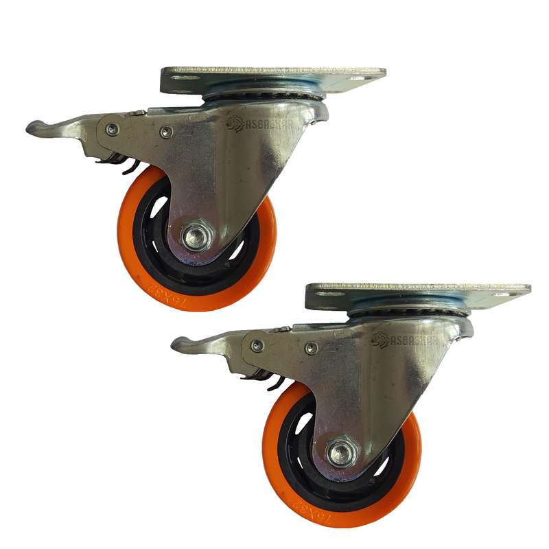 چرخ گردان ترمز دار اسباب کار مدل s75 بسته دو عددی