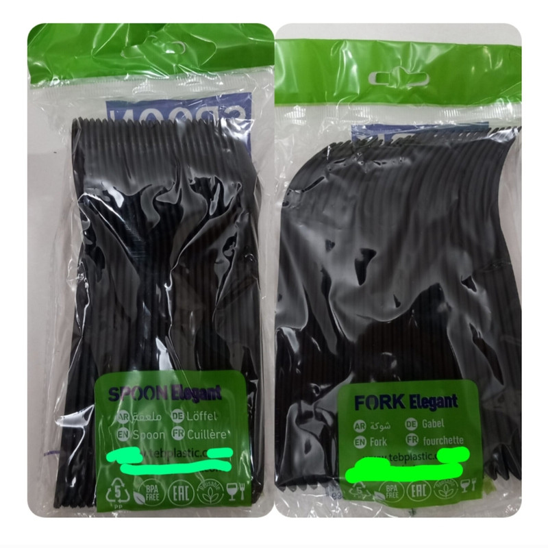 قاشق و چنگال یکبار مصرف  طب پلاستیک مدل ELEGANT مجموعه 50 عددی