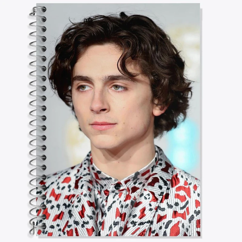 دفتر زبان 50 برگ خندالو مدل دو خط طرح تیموتی شالامی Timothée Chalamet کد 19284