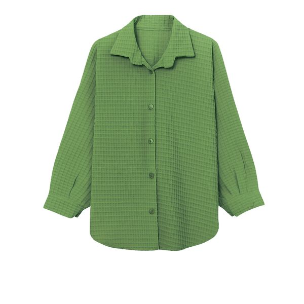 شومیز آستین بلند یقه برگردان زنانه مدل پاییز gree