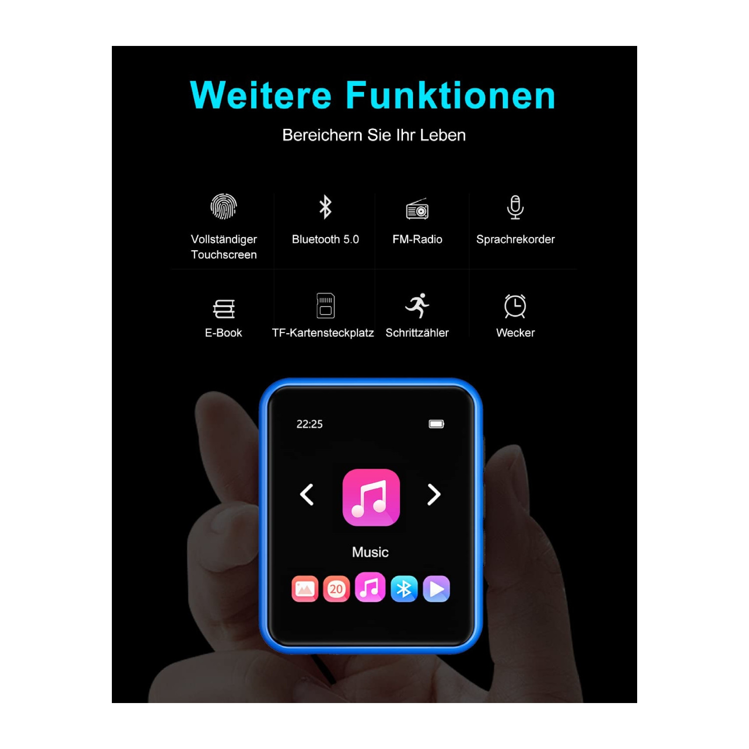 پخش کننده موسیقی مدل YJSJDEM5-blue