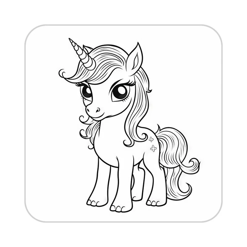 زیر لیوانی کاکتی طرح اسب تک شاخ و یونیکورن مدل mp31978