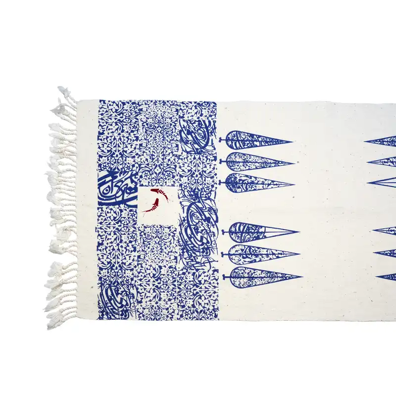 رومیزی چاپ دستی مدل سرو و ماهی کد 177