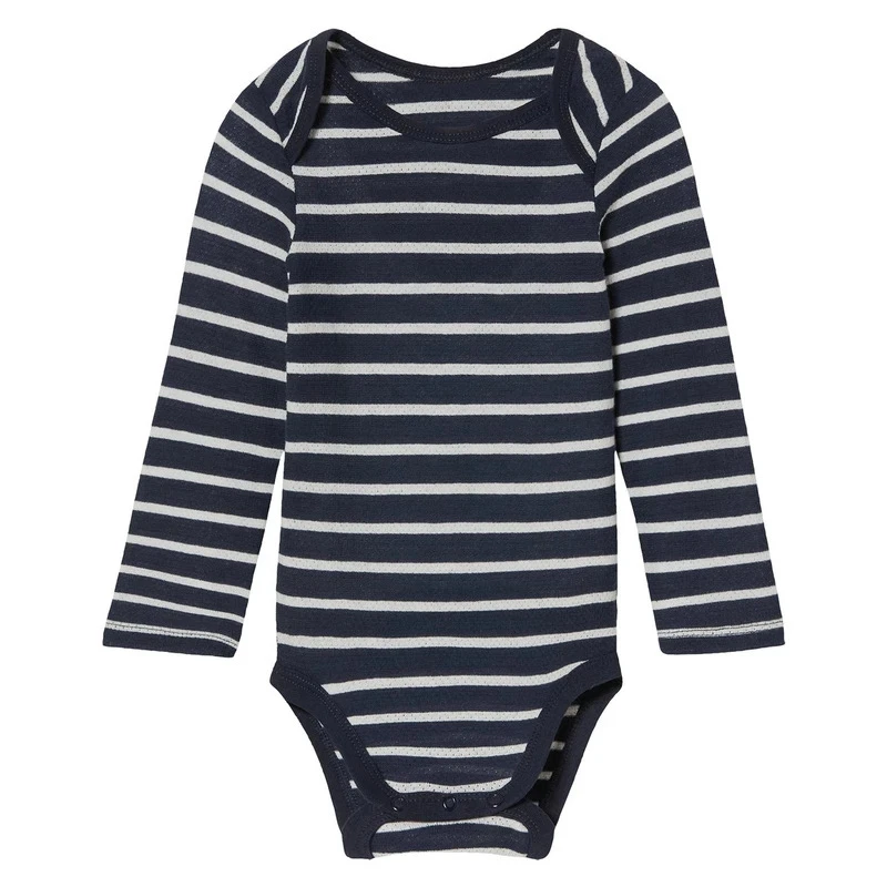 بادی آستین بلند نوزادی لوپیلو مدل راه راه سوزنی