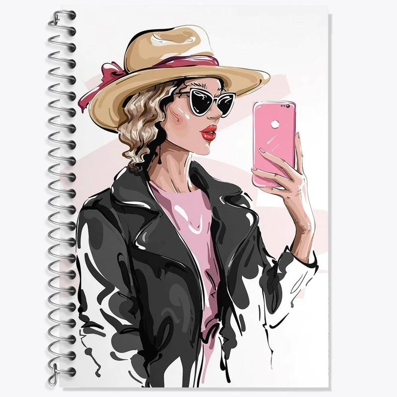 دفتر زبان 50 برگ خندالو مدل سه خط طرح دختر قوی Girl Power کد 28929