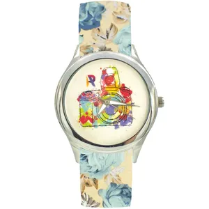 ساعت مچی عقربه ای زنانه مدل  بند پارچه ای کد 4608