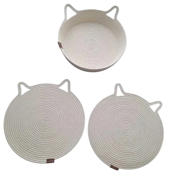 سبد نان و زیربشقابی مدل گربه مجموعه سه عددی