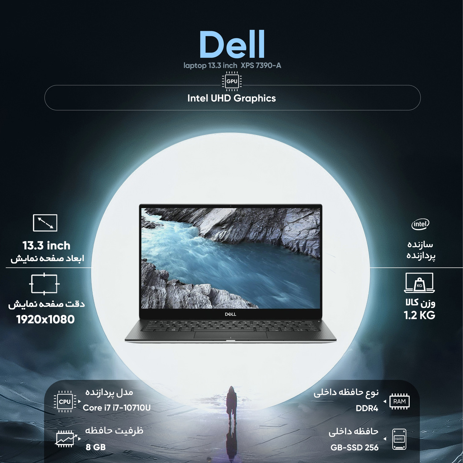 لپ تاپ 13.3 اینچی دل مدل XPS 7390-A