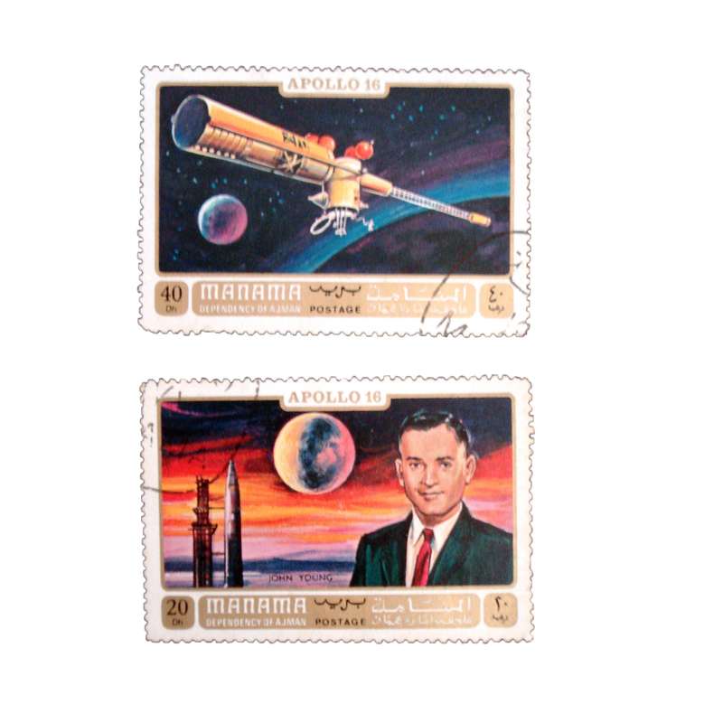 تمبر یادگاری مدل فضایی کد DS1615  مجموعه 2 عددی