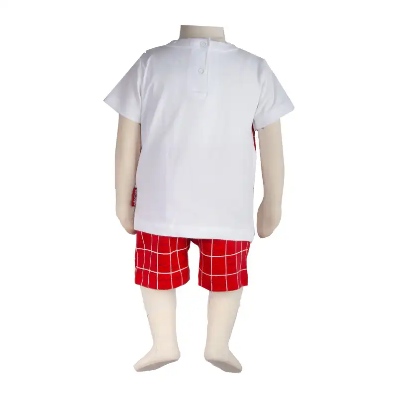 ست تی شرت و شلوارک نوزادی آدمک مدل جلیقه کد 160005