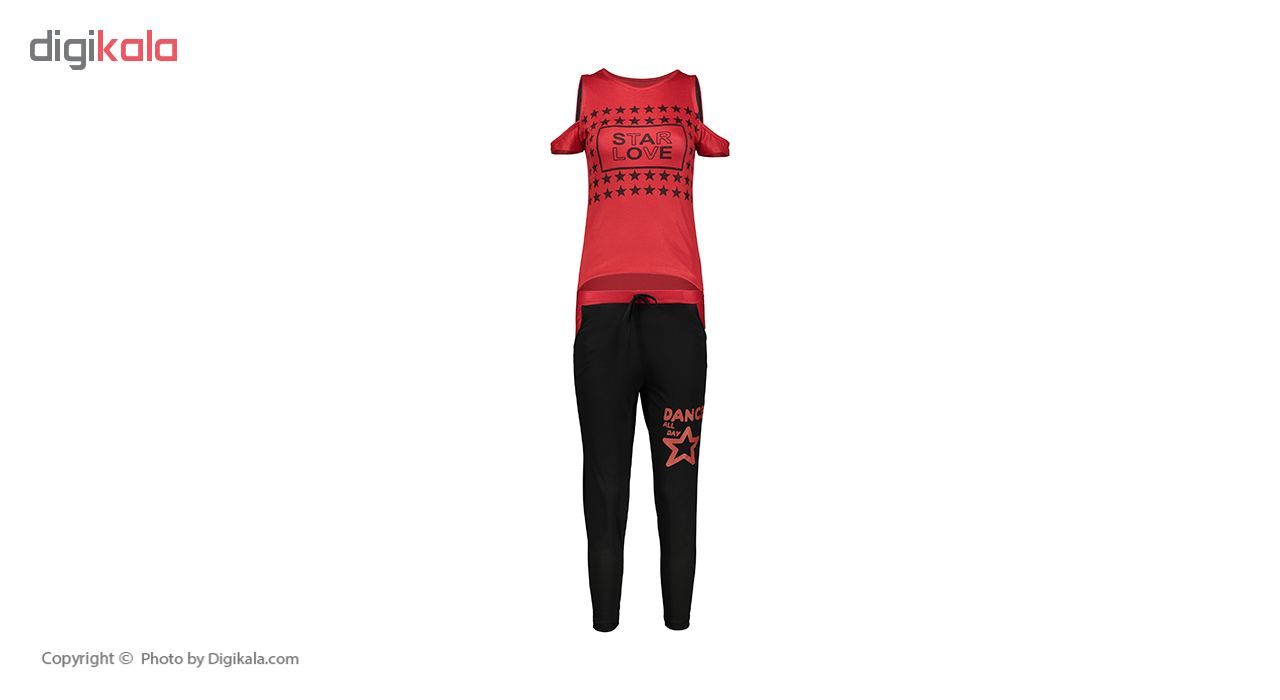 ست تی شرت و شلوار ورزشی زنانه مدل Star-ِD-BR - - 20