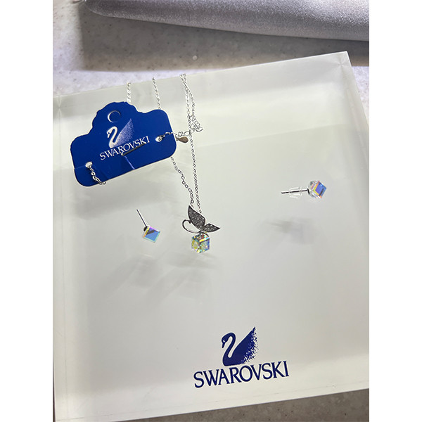 نیم ست نقره زنانه سواروسکی مدل پروانه اوپال کد 465322