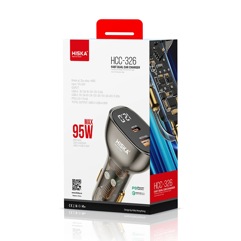 عکس شماره 6 : شارژر فندکی 95 وات هیسکا مدل hcc-326