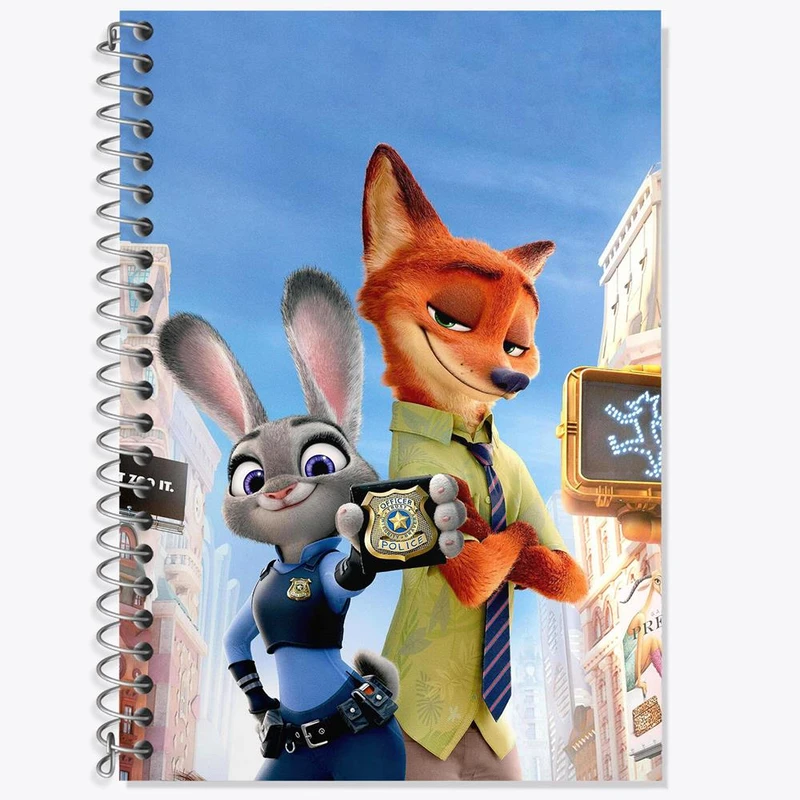 دفتر زبان 50 برگ خندالو مدل سه خط طرح انیمیشن زوتوپیا کد 1013