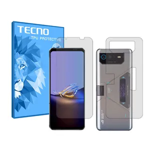 Tecno Resistant model transparent screen protector suitable for Asus ROG Phone 6D Ultimate mobile phone along with the back of the phone