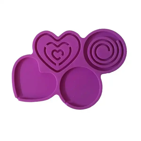 قالب شکلات مدل آبنبات شیکر قلب و دایره اسپیرال