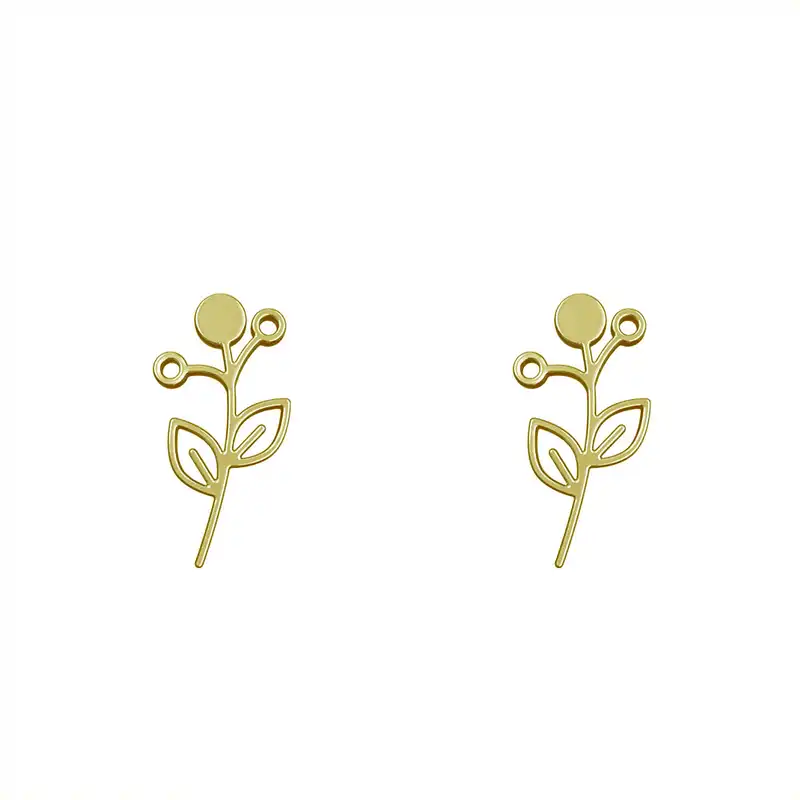 گوشواره طلا 18 عیار زنانه مدوپد مدل برگ کد GA1-15992