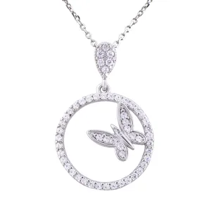 گردنبند نقره زنانه مدل پروانه AMT_M081