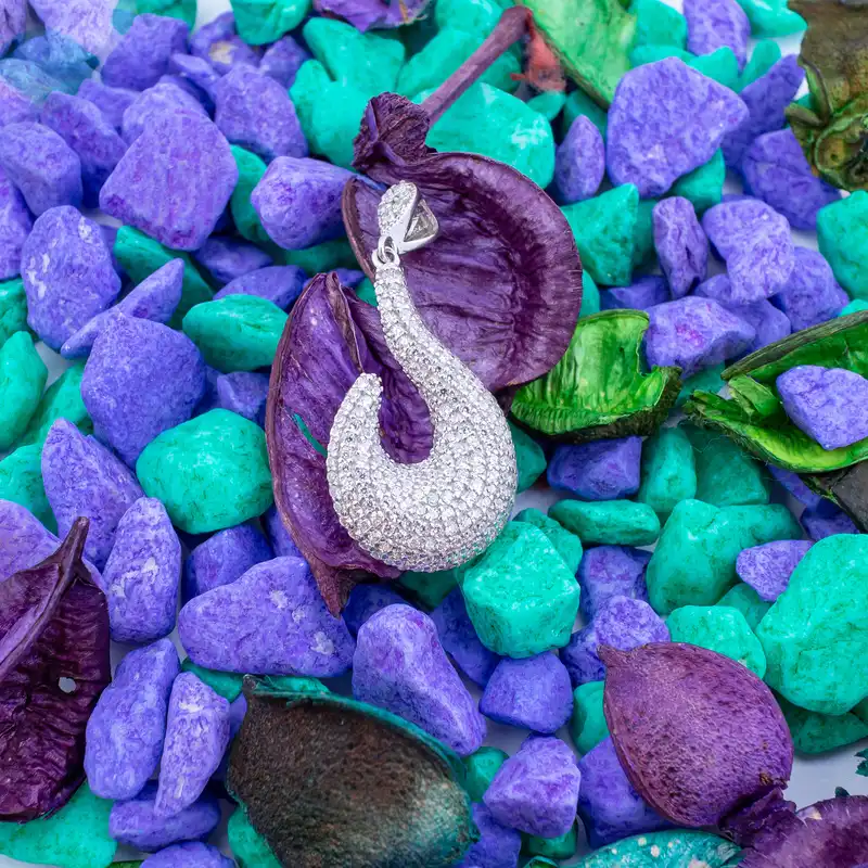 گردنبند نقره زنانه مدل قلاب AVN_M055